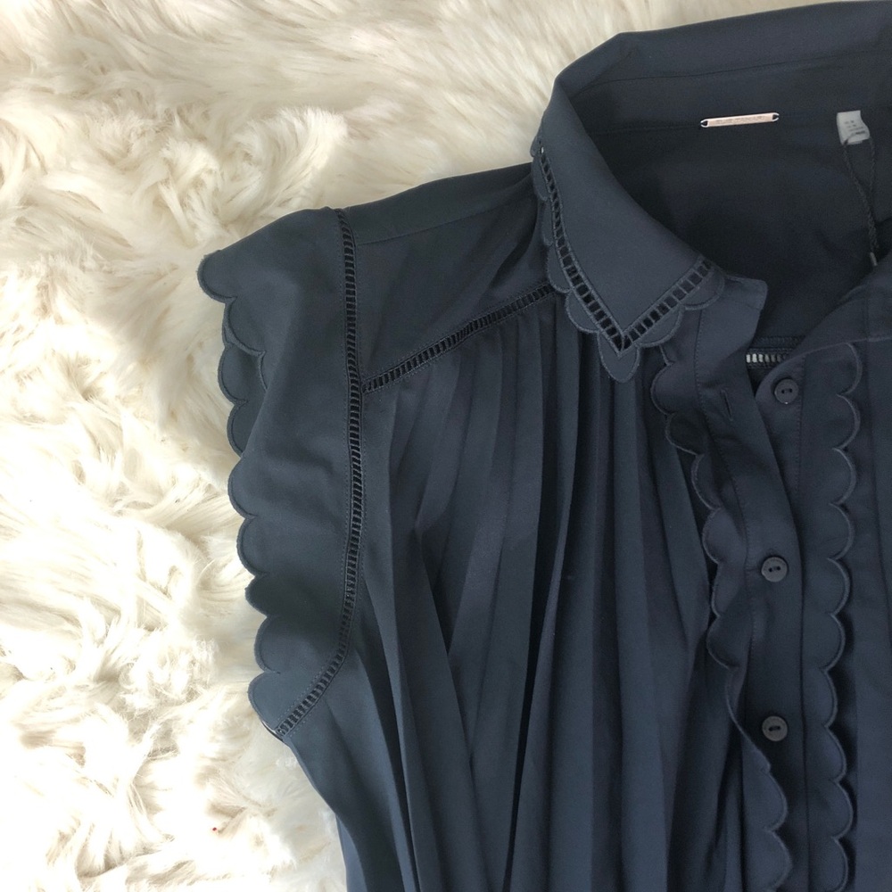 New ELIE TAHARI PLEATED BELTED SLEEVELESS DRESS - Picture 9 of 16